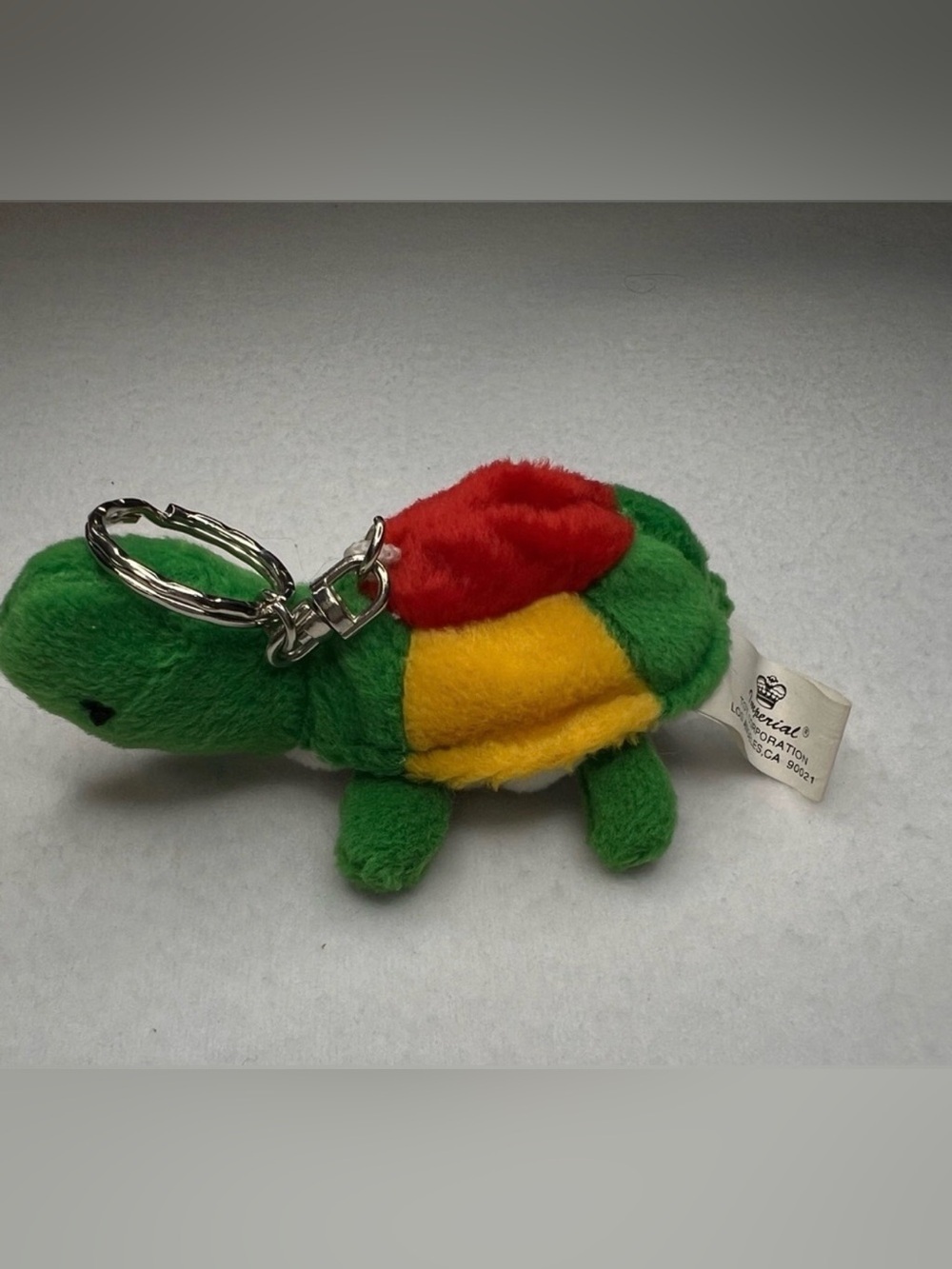 Imperial Toy Corporation Plush Turtle Keychain in Green & Yellow